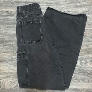 shein retro wide leg black jeans